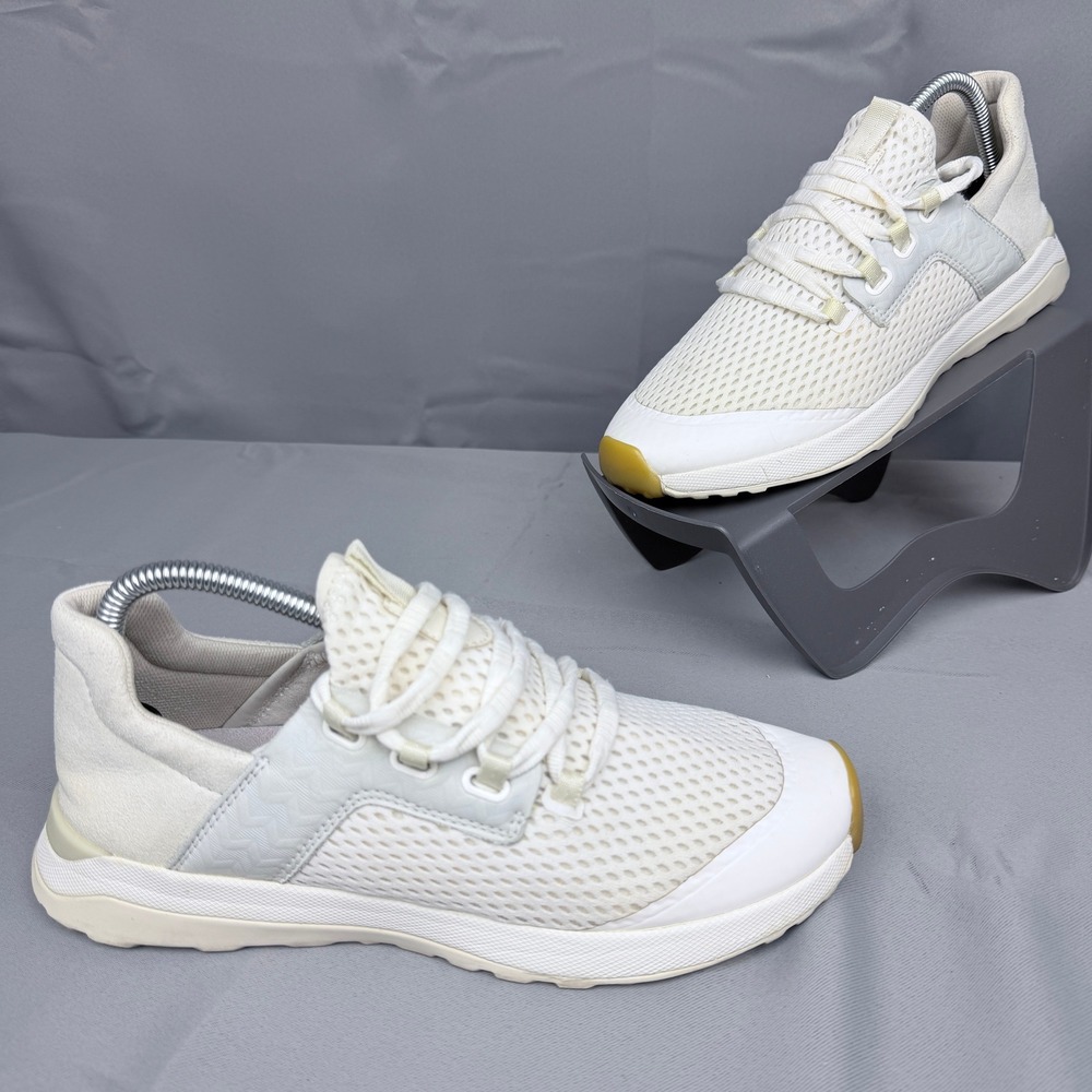 OluKai Wailuku White Bone Mesh Leather Sneakers 20478-1818 Womens 9 EUR 39